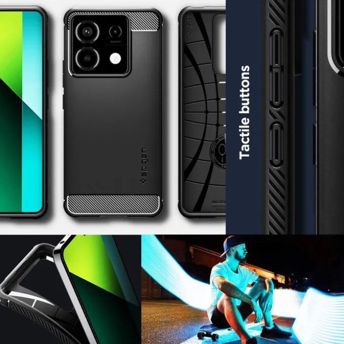 Etui Spigen Rugged Armor Xiaomi Redmi Note 13 Pro 5g / Poco X6 5g Matte Black Case
