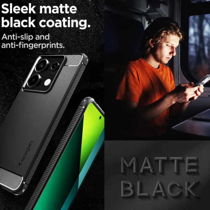 Etui Spigen Rugged Armor Xiaomi Redmi Note 13 Pro 5g / Poco X6 5g Matte Black Case