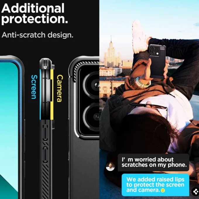 Etui Spigen Rugged Armor Xiaomi Redmi Note 13 Pro 5g / Poco X6 5g Matte Black Case