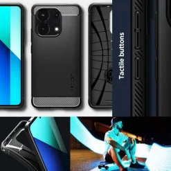 Etui Spigen Rugged Armor Xiaomi Redmi Note 13 4g Matte Black Case