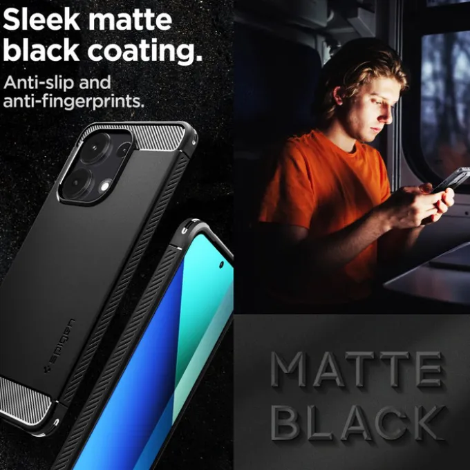 Etui Spigen Rugged Armor Xiaomi Redmi Note 13 4g Matte Black Case