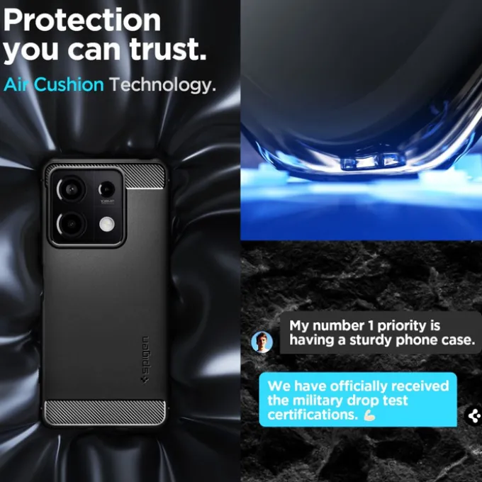 Etui Spigen Rugged Armor Xiaomi Redmi Note 13 5g Matte Black Case