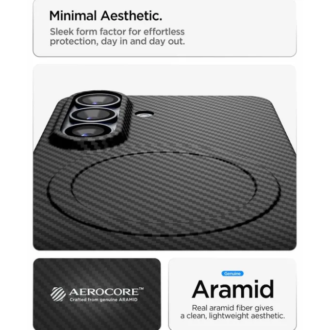 ETUI SPIGEN SAMSUNG GALAXY S26 AIRSKIN ARAMID MAG MAGSAFE CZARNE