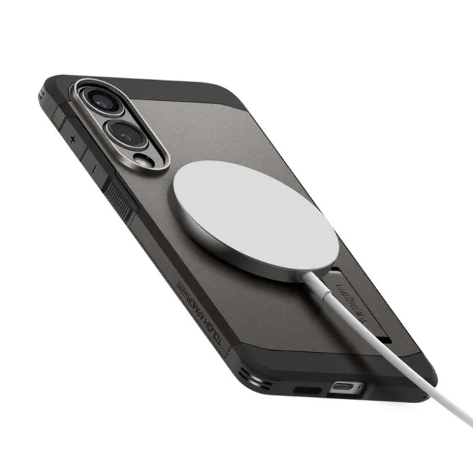 ETUI SPIGEN SAMSUNG GALAXY S25 EDGE TOUGH ARMOR MAGSAFE GUNMETAL