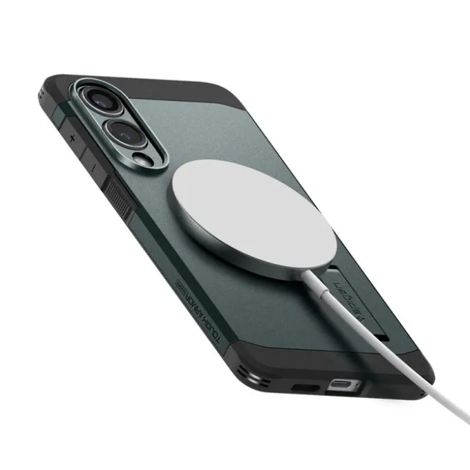 ETUI SPIGEN SAMSUNG GALAXY S25 EDGE TOUGH ARMOR MAGSAFE ABYSS GREEN