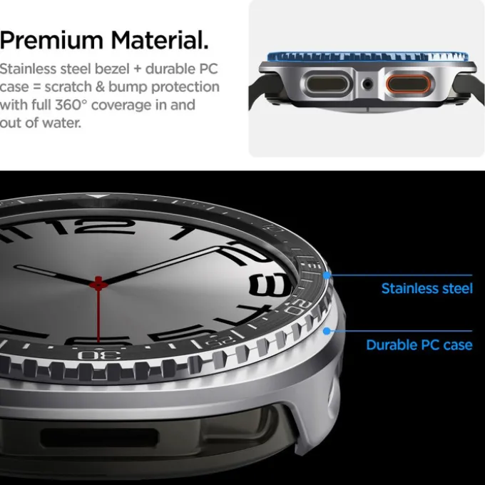 ETUI SPIGEN SAMSUNG GALAXY WATCH 8 (44 MM) BEZEL TUNE PRO DIVER RAMKA BLACK