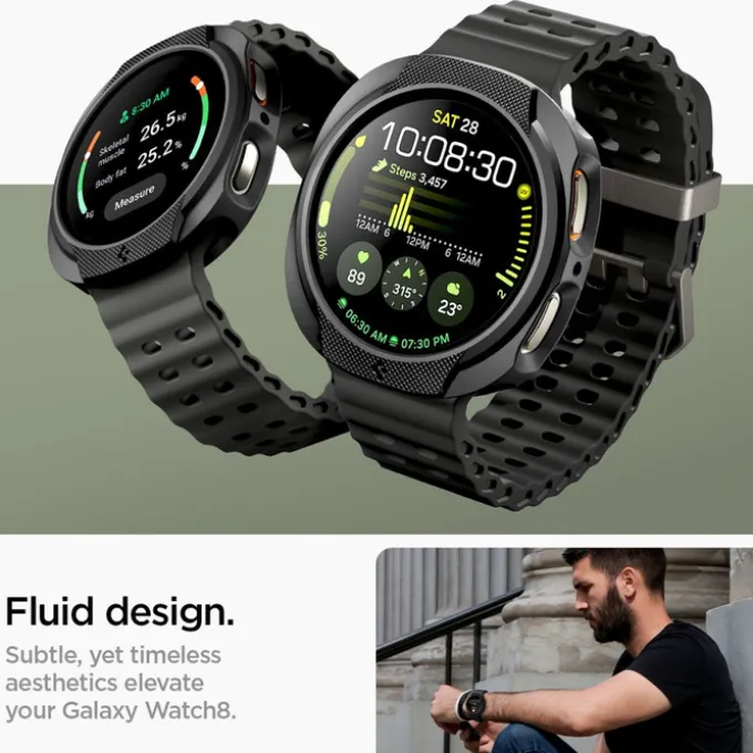 ETUI SPIGEN SAMSUNG GALAXY WATCH 8 44 MM LIQUID AIR MATTE CZARNE