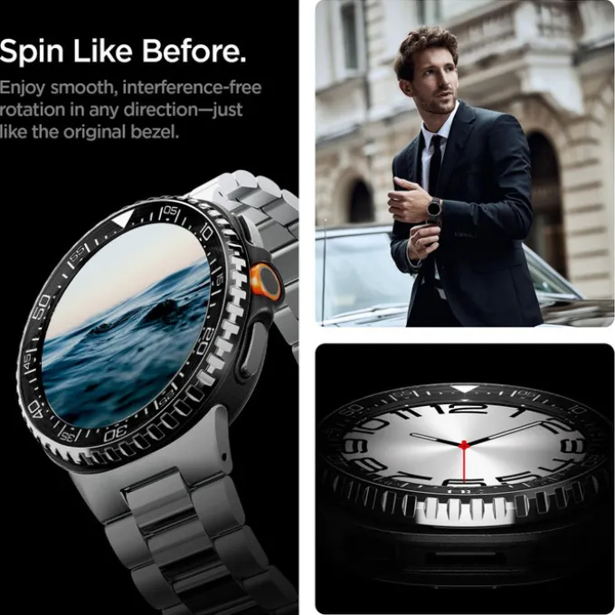 ETUI SPIGEN SAMSUNG GALAXY WATCH 8 CLASSIC (46 MM) BEZEL TUNE PRO DIVER BLACK