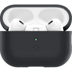 Etui Spigen Silicone Fit Strap Apple Airpods Pro 1 / 2 Black/phantom Green Case