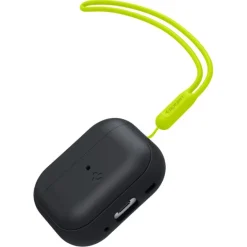 Etui Spigen Silicone Fit Strap Apple Airpods Pro 1 / 2 Black/phantom Green Case