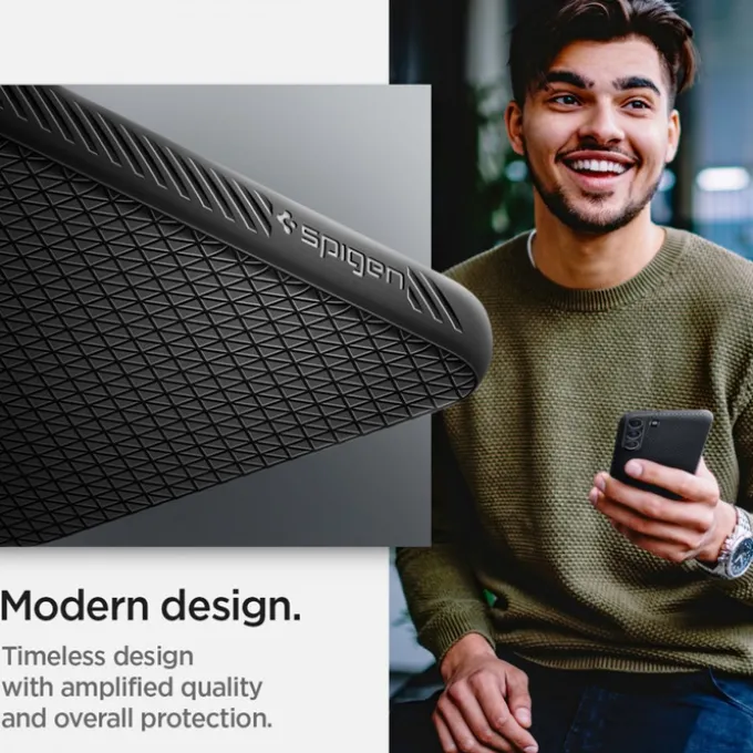 ETUI SPIGEN S22 Liquid Air Matte Black Czarne Case