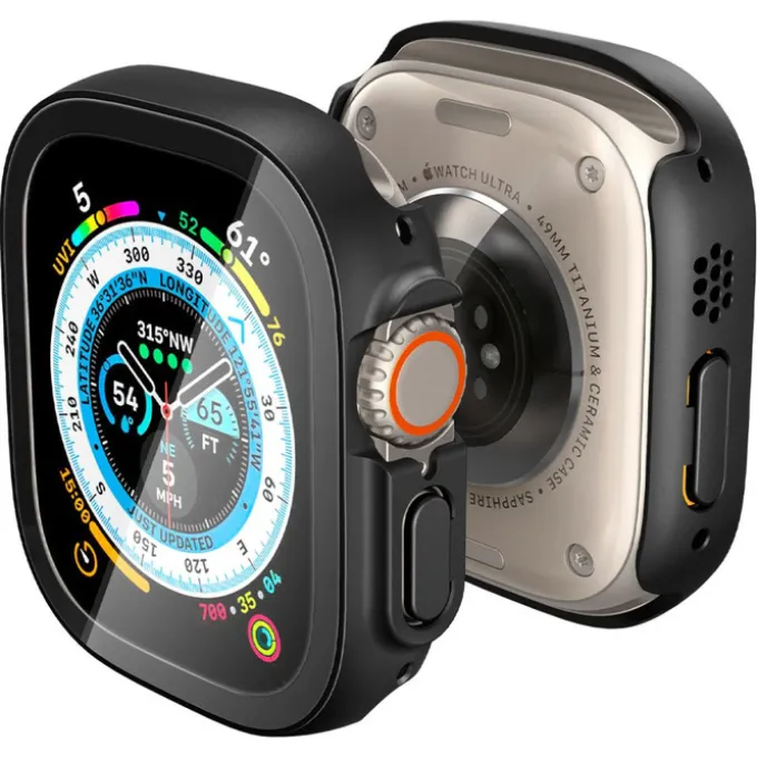 Etui Spigen Thin Fit 360 Apple Watch Ultra 49mm Ultra 2 Czarne