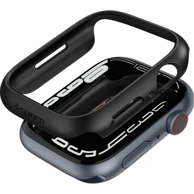 Etui SPIGEN Thin Fit Apple Watch 6 7 8 9 45mm Czarne