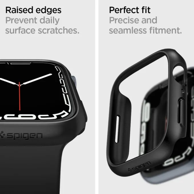 Etui SPIGEN Thin Fit Apple Watch 6 7 8 9 45mm Czarne