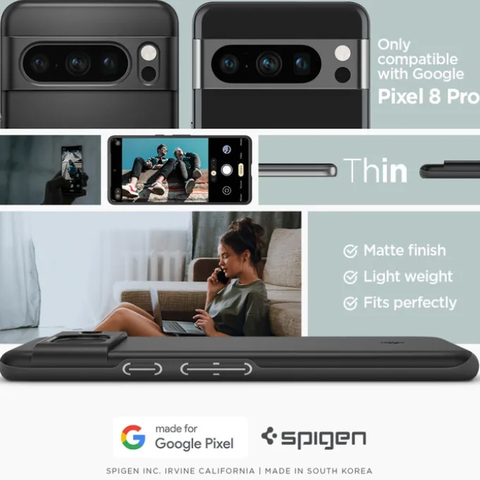 Etui Spigen Thin Fit Google Pixel 8 Pro Black Case
