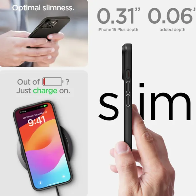 Etui Spigen Thin Fit iPhone 15 Plus Black Case