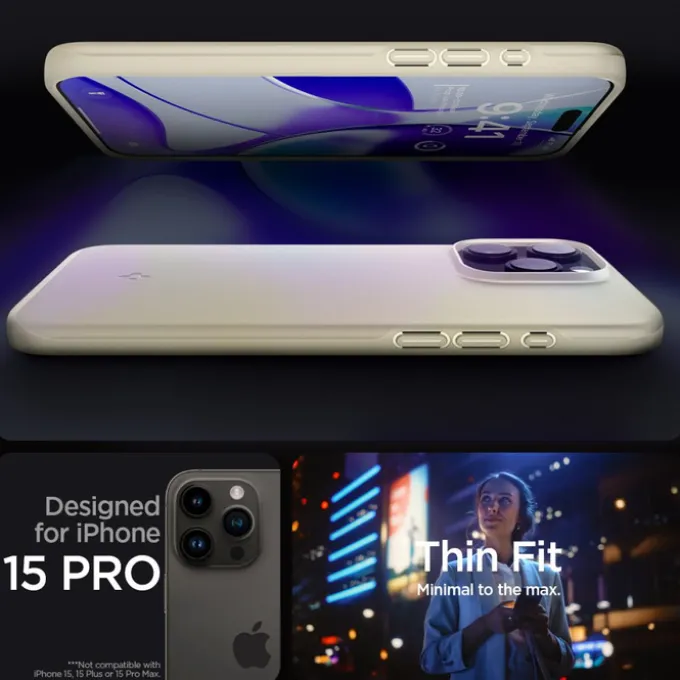Etui Spigen Thin Fit iPhone 15 Pro Mute Beige