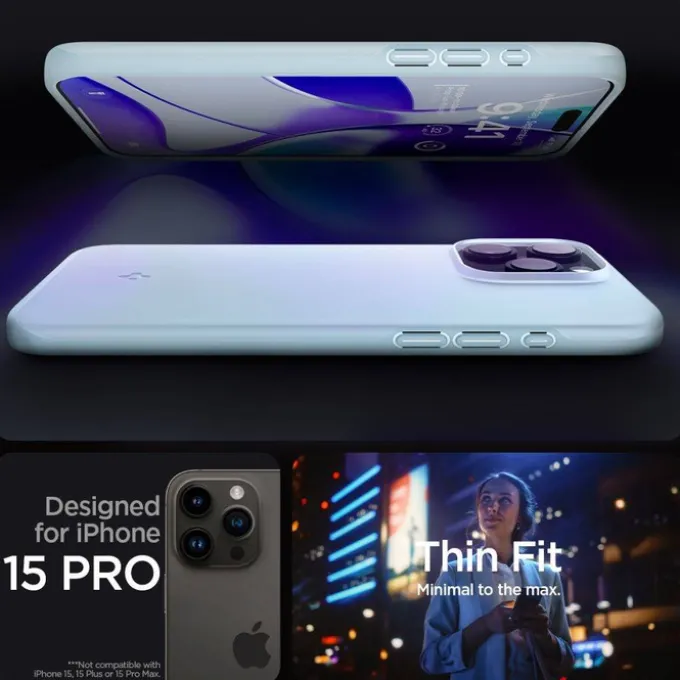Etui Spigen Thin Fit iPhone 15 Pro Mute Blue