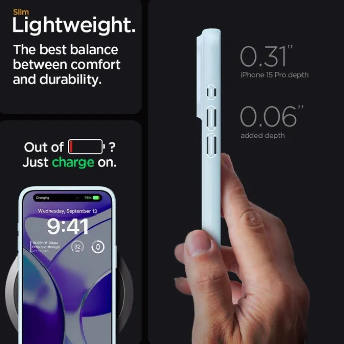 Etui Spigen Thin Fit iPhone 15 Pro Mute Blue