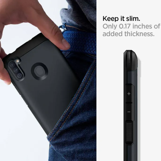 Etui SPIGEN Tough Armor Galaxy A11 Metal Slate Szare Case