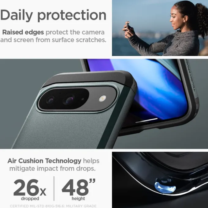 Etui SPIGEN TOUGH ARMOR GOOGLE PIXEL 9 / 9 PRO ABYSS GREEN
