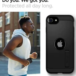 Etui SPIGEN Tough Armor iPhone SE 2022 2020 Black Czarne Case