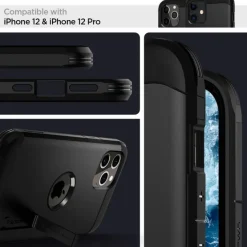 Etui SPIGEN Tough Armor iPhone 12 12 Pro Black Czarne Case