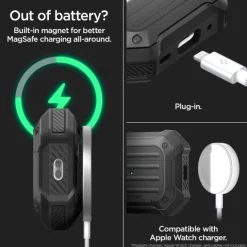 Etui Spigen Tough Armor Mag Magsafe Apple Airpods Pro 1 / 2 Black Case