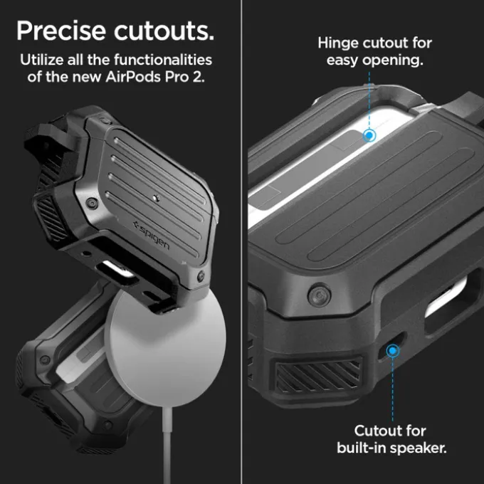 Etui Spigen Tough Armor Mag Magsafe Apple Airpods Pro 1 / 2 Black Case