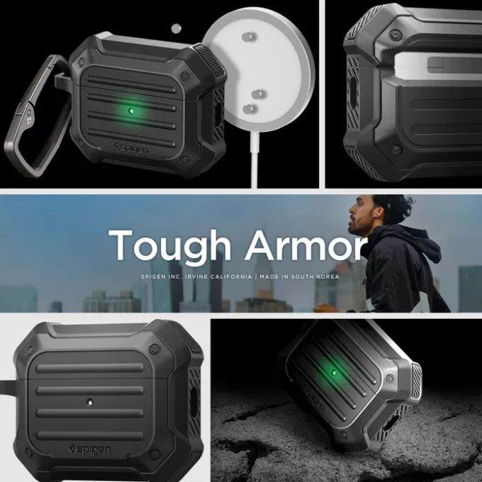 Etui Spigen Tough Armor Mag Magsafe Apple Airpods Pro 1 / 2 Black Case