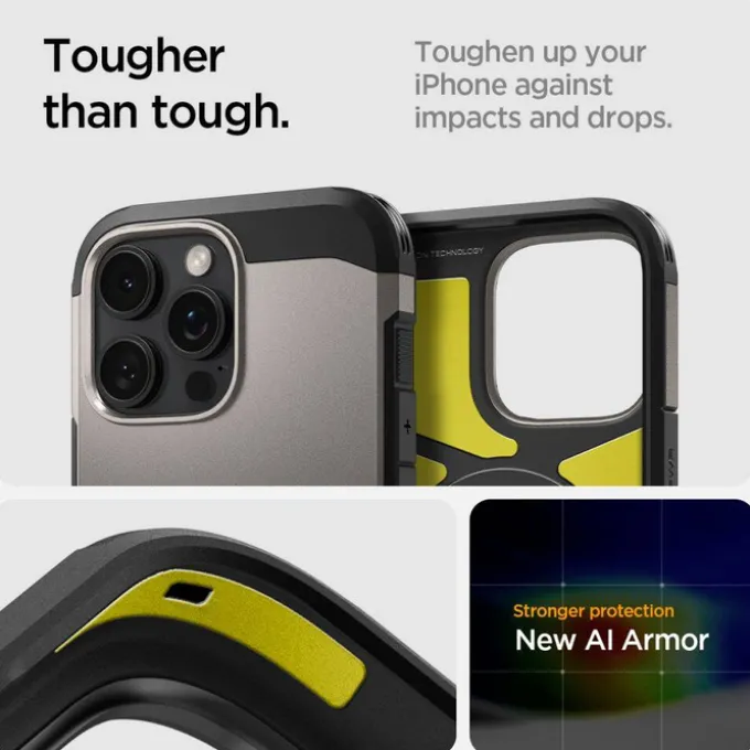 ETUI SPIGEN TOUGH ARMOR MAG MAGSAFE IPHONE 16 PRO GUNMETAL