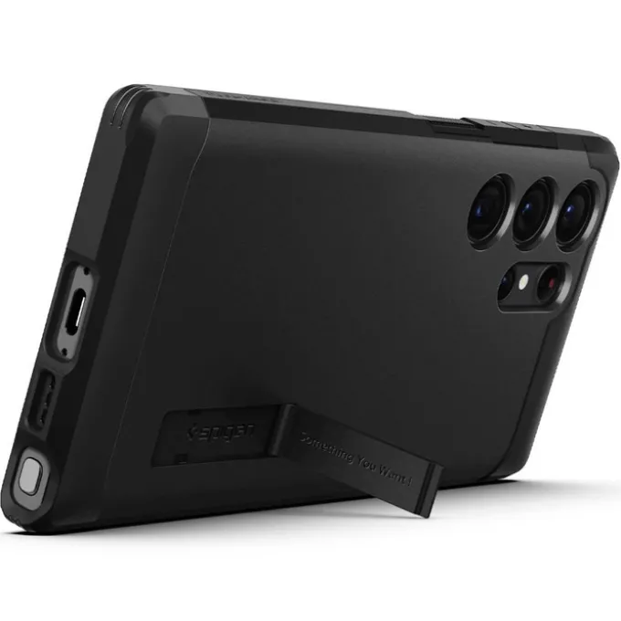 Etui Spigen Tough Armor Samsung S23 Ultra Black Czarny Case