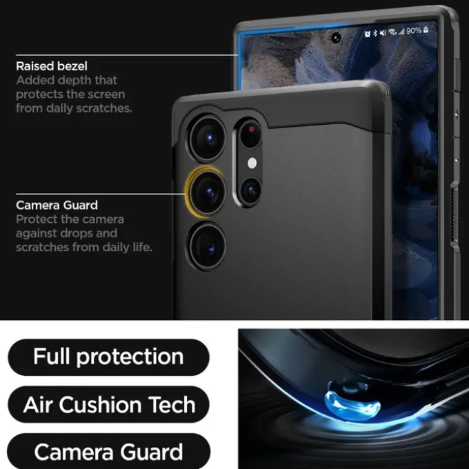 Etui Spigen Tough Armor Samsung S23 Ultra Black Czarny Case