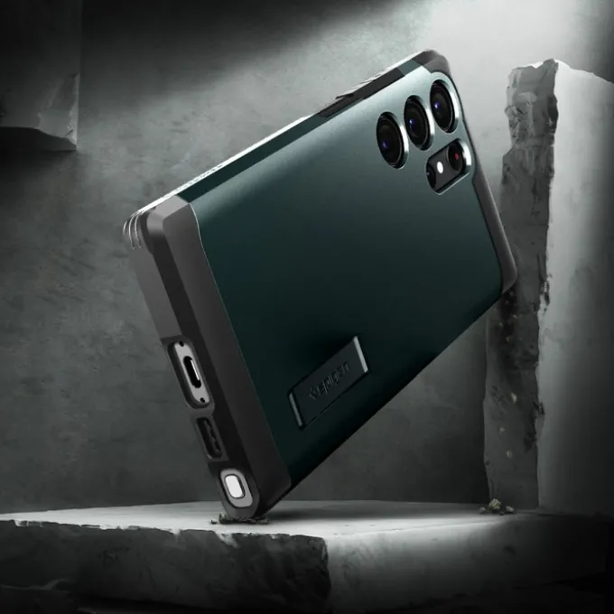 Etui Spigen Tough Armor Samsung S23 Ultra Abyss Green Zielony Case
