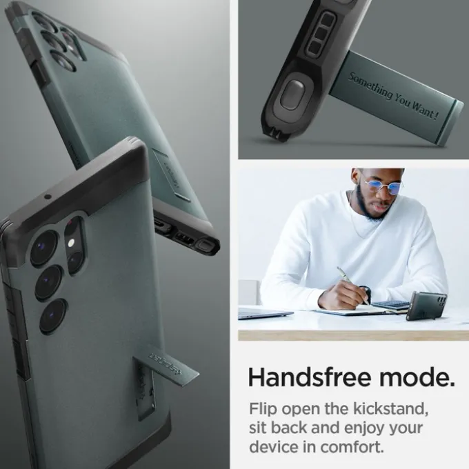 Etui Spigen Tough Armor Samsung S23 Ultra Abyss Green Zielony Case