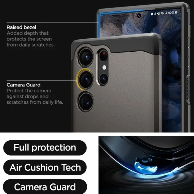 Etui Spigen Tough Armor Samsung S23 Ultra Gunmetal Grafitowy Case