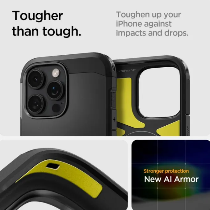 ETUI SPIGEN TOUGH ARMOR ”T” MAG MAGSAFE IPHONE 16 PRO BLACK