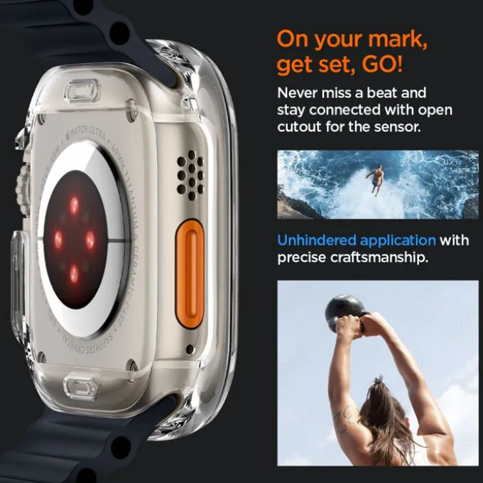 Etui Spigen Ultra Hybrid Apple Watch Ultra 49mm Ultra 2 Przezroczyste