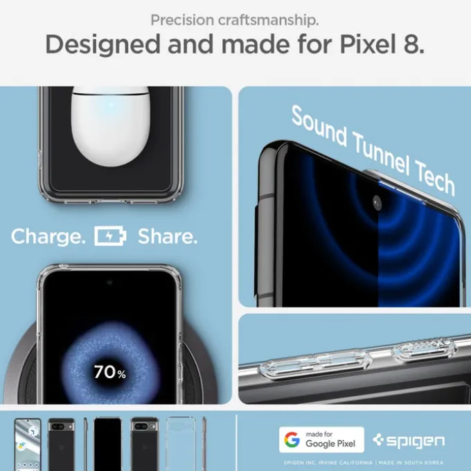 Etui Spigen Ultra Hybrid Google Pixel 8 Crystal Clear Case