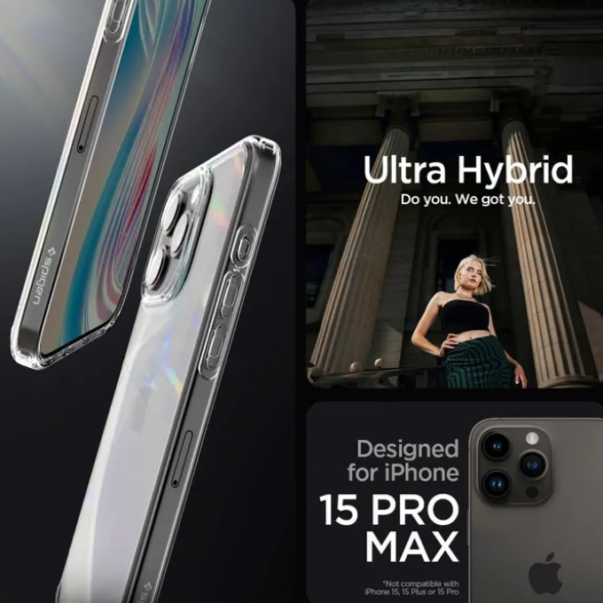 Etui Spigen Ultra Hybrid iPhone 15 Pro Max Crystal Clear