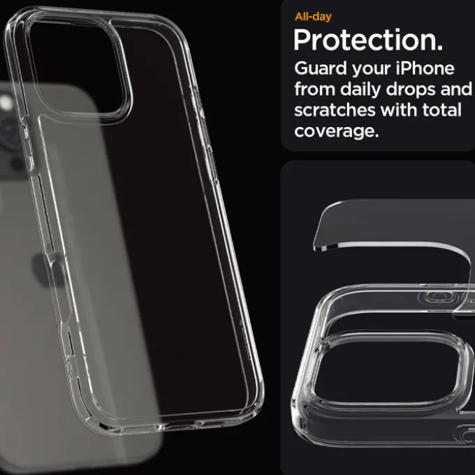 ETUI SPIGEN ULTRA HYBRID IPHONE 16 PRO CRYSTAL CLEAR