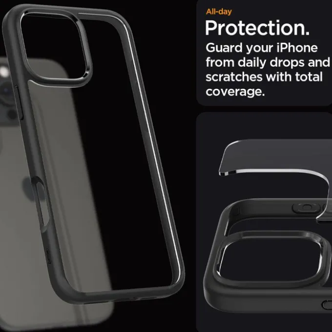 ETUI SPIGEN ULTRA HYBRID IPHONE 16 PRO MAX MATTE BLACK