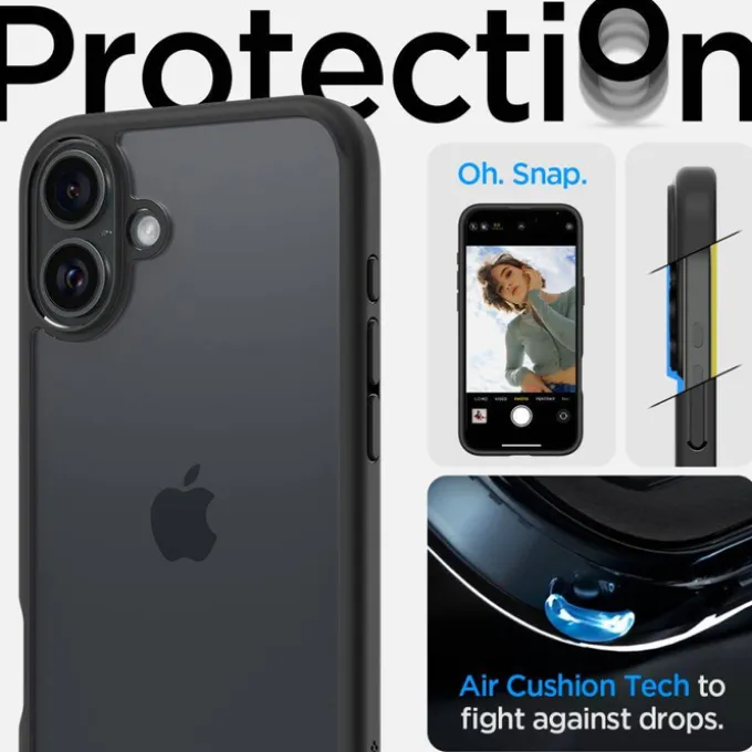 Etui SPIGEN ULTRA HYBRID IPHONE 16 PLUS MATTE BLACK