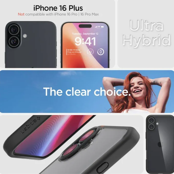 Etui SPIGEN ULTRA HYBRID IPHONE 16 PLUS MATTE BLACK