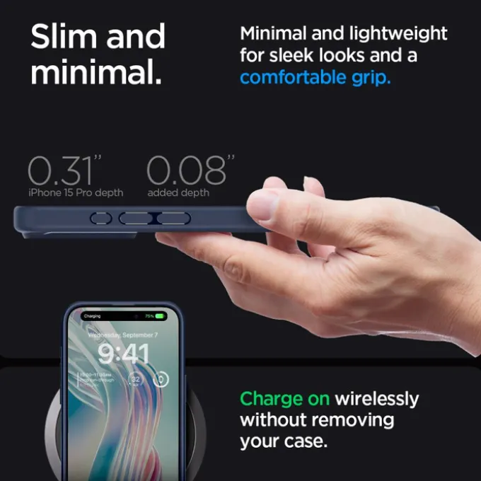 Etui Spigen Ultra Hybrid iPhone 15 Pro Navy Blue