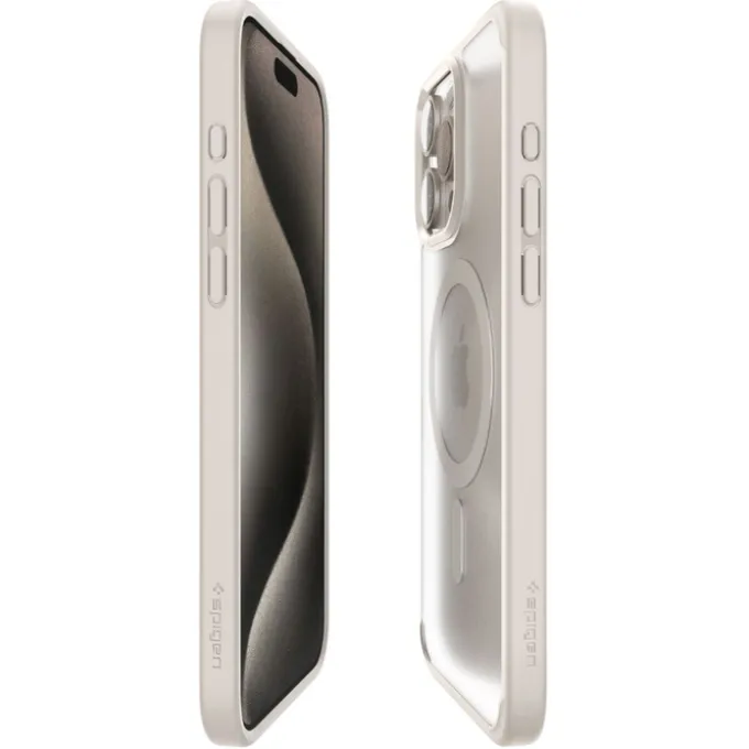Etui Spigen Ultra Hybrid Mag Magsafe iPhone 15 Pro Frost Natural Titanium Case