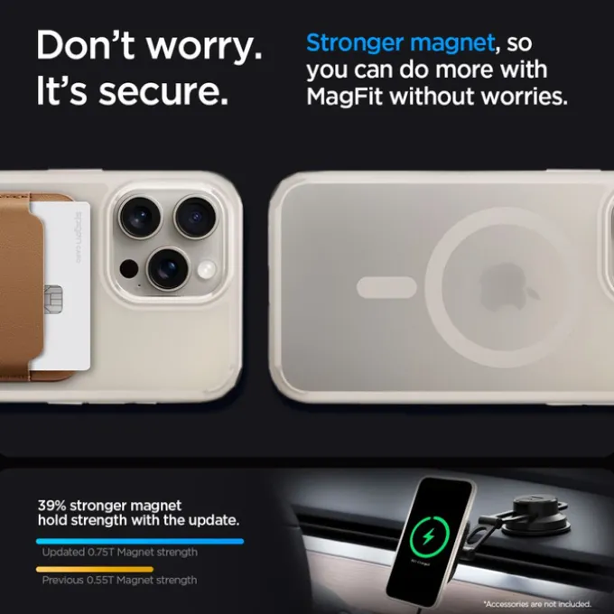 Etui Spigen Ultra Hybrid Mag Magsafe iPhone 15 Pro Frost Natural Titanium Case