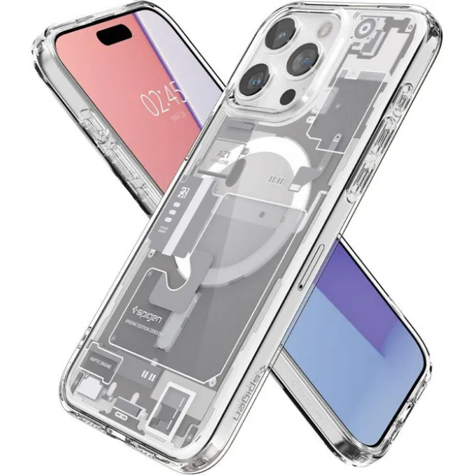 Etui Spigen Ultra Hybrid Mag Magsafe iPhone 15 Pro Zero One White Case