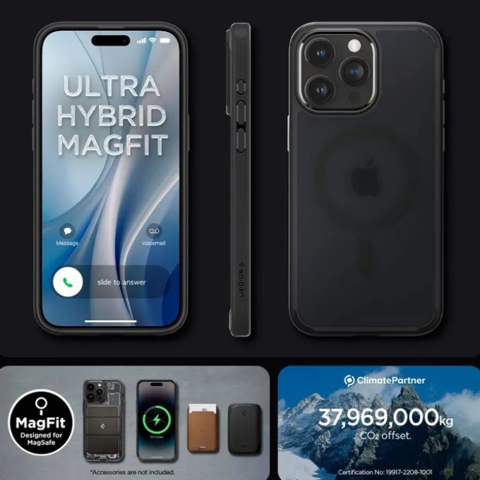 Etui Spigen Ultra Hybrid Mag Magsafe iPhone 15 Pro Frost Black Case
