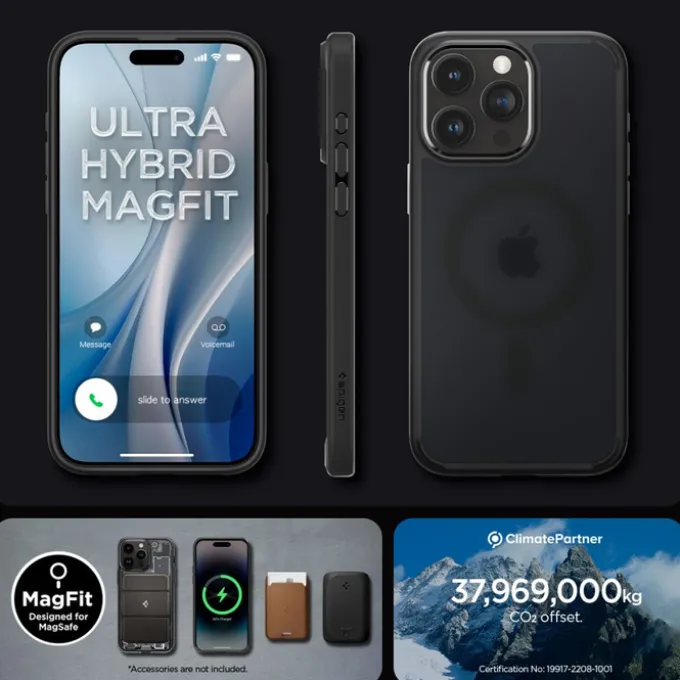 Etui Spigen Ultra Hybrid Mag Magsafe iPhone 15 Pro Frost Black Case